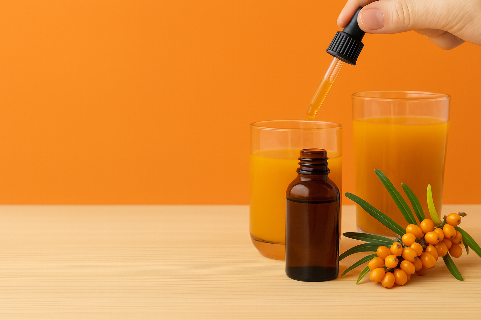 Bannière illustrant la vitalité naturelle apportée par l’argousier Natvit